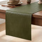 Artoid Mode Olive Green Double Sided Vinyl Faux Leather Table Runner, Seasonal by ArtoidMode