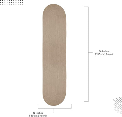 Encasa XO Table Runner, Handmade Ribbed Cotton 12"x54" | Beige, Heat & Scratch - Image 6