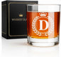 Whiskey Glasses - Rocks Old Fashioned Glass Gifts for Men, Monogrammed A-Z 10oz Personalized Whisky Glasses, Christmas Birthday Gifts for Men Him Dad Father Husband Brother Son (D)