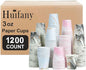 3oz Bathroom Paper Cups, 1200 Pack Small Disposable Cups | Mouthwash Cups by Huifany