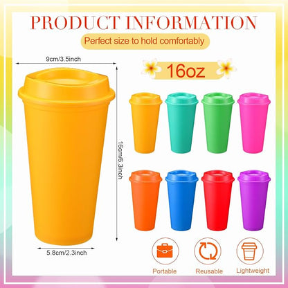 Honeydak 45 Pack 16 oz Reusable Coffee Cups - Image 4