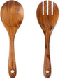 Teak Wood Salad Serving Spoon and Spork 13-Inch, Large Wooden Salad Server Set by SeoTin