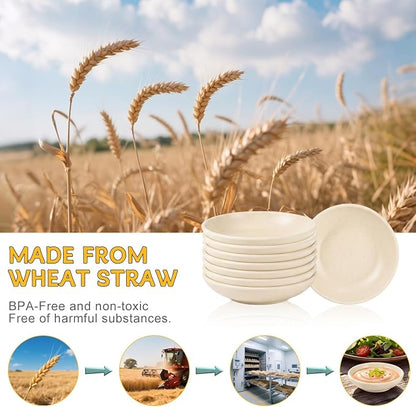 PYRMONT 2 Oz Soy Sauce Dish 8 Pcs Mini Bowls Wheat Straw Unbreakable Bowls - Image 4