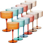 Jingmore 12 Pcs Ribbed Martini Glasses 10 oz Disposable Plastic Vintage Ribbed by Jingmore