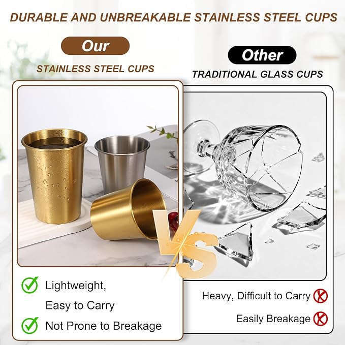 uxcell 2 Pcs Stainless Steel Cups, 14oz/400ml Metal Cups Double Wall Tumbler - Image 7