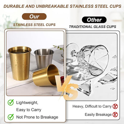 uxcell 2 Pcs Stainless Steel Cups, 14oz/400ml Metal Cups Double Wall Tumbler - Image 7