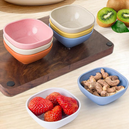SHECIPIN 12 Pack Wheat Straw Soy Sauce Dishes, 4.5 OZ Small Dessert Bowls - Image 3