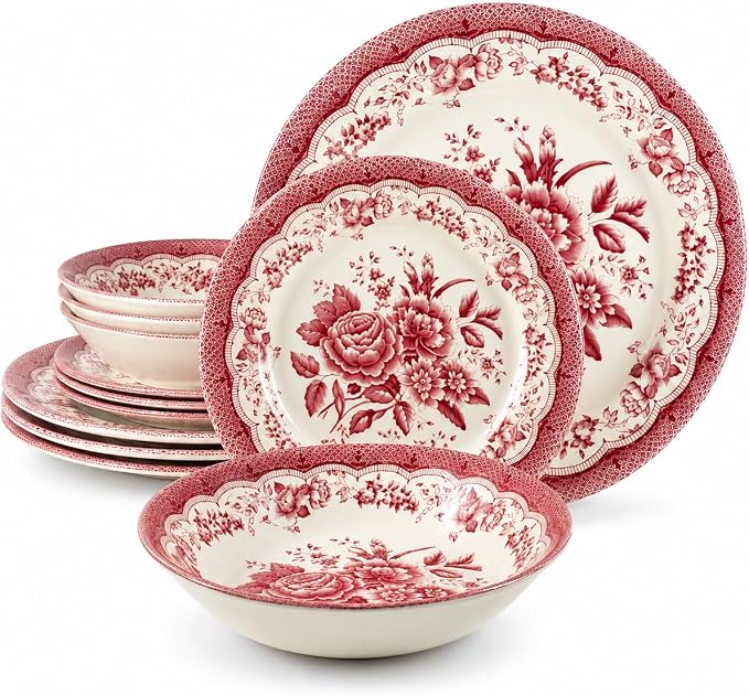 12-Piece Porcelain Dinnerware Set by TudorEngland
