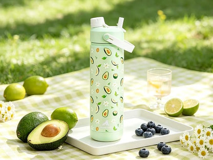 POWCAN 26 oz Insulated Water Bottle: 2-in-1 Straw and Spout Lid, Leak-proof | - Image 2