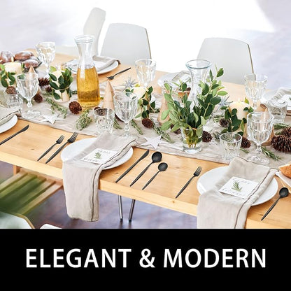 30-Piece Black Silverware Set, Flatware Set - Image 6