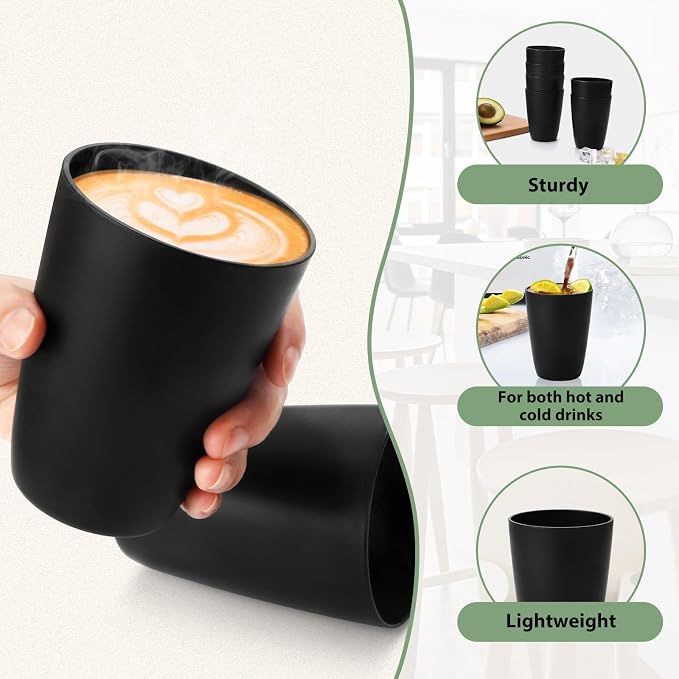 Lazycorner Wheat Straw Cup 12 Pcs Drinking Unbreakable Drinking Cup Reusable - Image 5