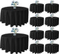 BIGTONE 10 Pack Black Round Polyester Tablecloth 120 Inch, Wrinkle and Stain Resistant Washable Polyester Fabric Table Cloth for Dining Room Kitchen Party, Black
