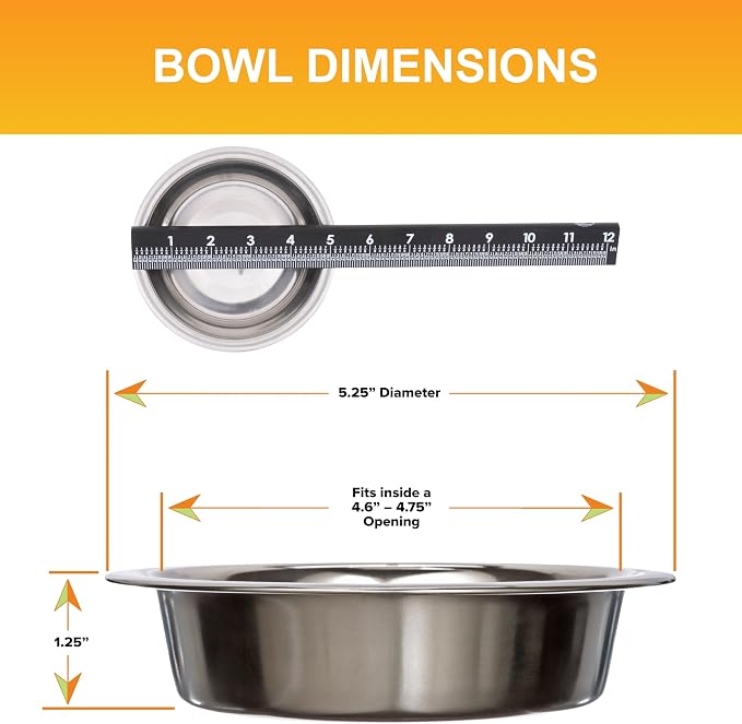 Neater Pet Brands 1 Cup Shallow Stainless Steel Cat Bowls, 1 Single Neater - Image 3