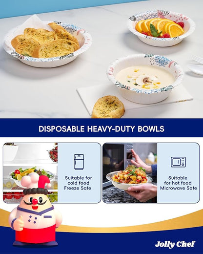 160 Count Paper Bowls 20 oz Soak Proof and Cut Proof Microwave Safe Heavy Duty - Image 6