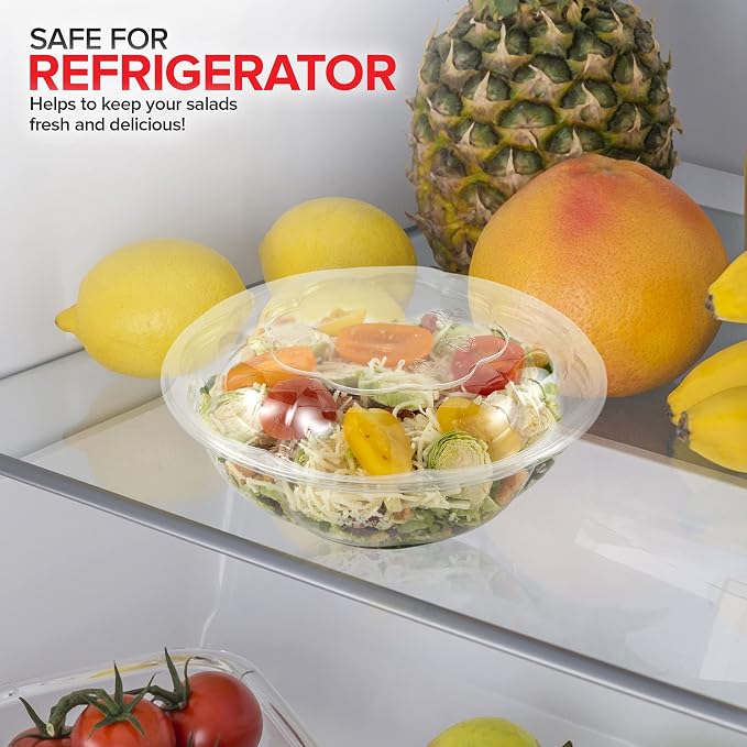 Stock Your Home 24oz Clear Plastic Salad Bowls - Image 7