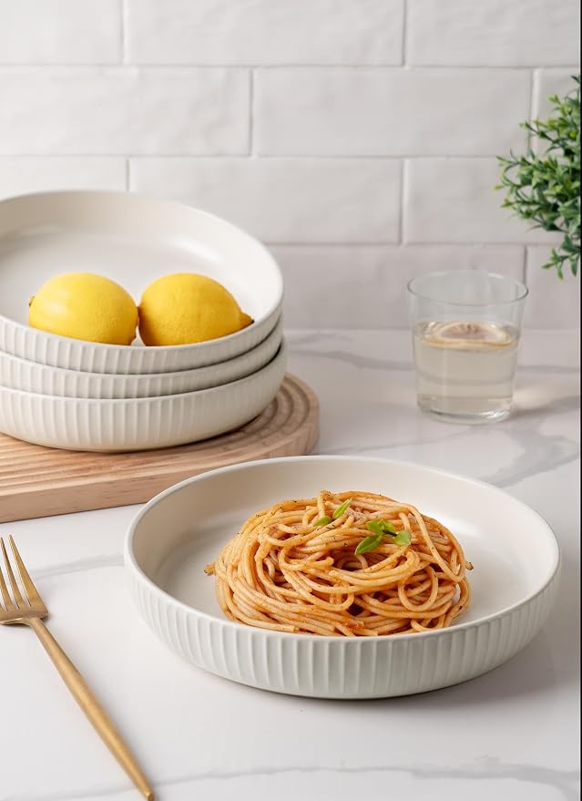 famiware Starlight Large pasta bowls set of 4, Serving Bowls - Image 4
