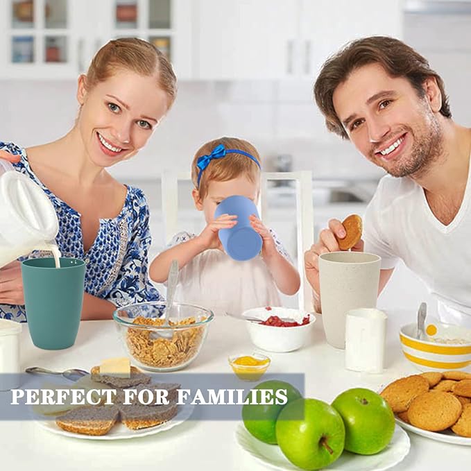 Homienly Plastic Cups Alternative, Unbreakable 20 OZ Wheat Straw Cups-Set of 8 - Image 7