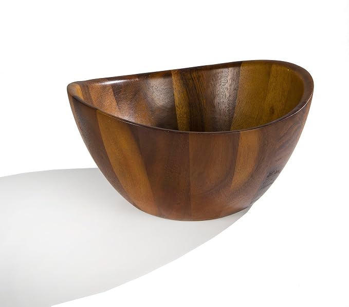 nambe Gourmet Harmony 3 Piece Wooden Salad Bowl Set | Big 12-Inch Salad Bowl - Image 2