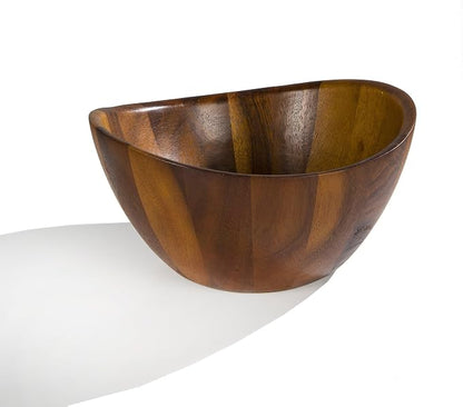 nambe Gourmet Harmony 3 Piece Wooden Salad Bowl Set | Big 12-Inch Salad Bowl - Image 2