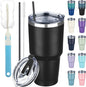 30 oz Tumbler with Lids and Straws, Stainless Steel Insulated Coffee Tumbler by GUDEMAO