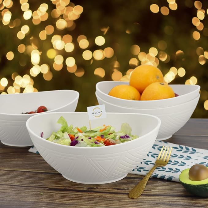 65oz Large Salad Bowls Ivory - Image 6