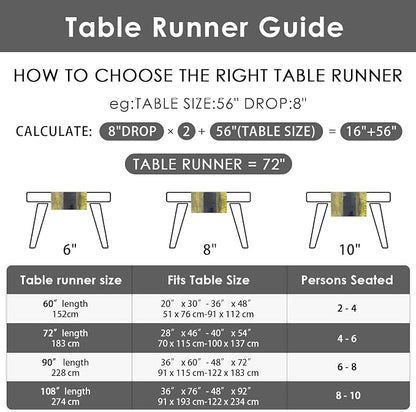 Emvency Table Runner, 13x72 Inch, Abstract Art Modern | Yellow Grey Dining Decor - Image 6