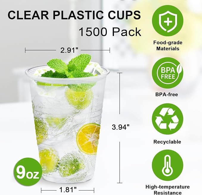 SIUQ 1500 Pack 9 oz Plastic Cups, Thanksgiving - Image 3