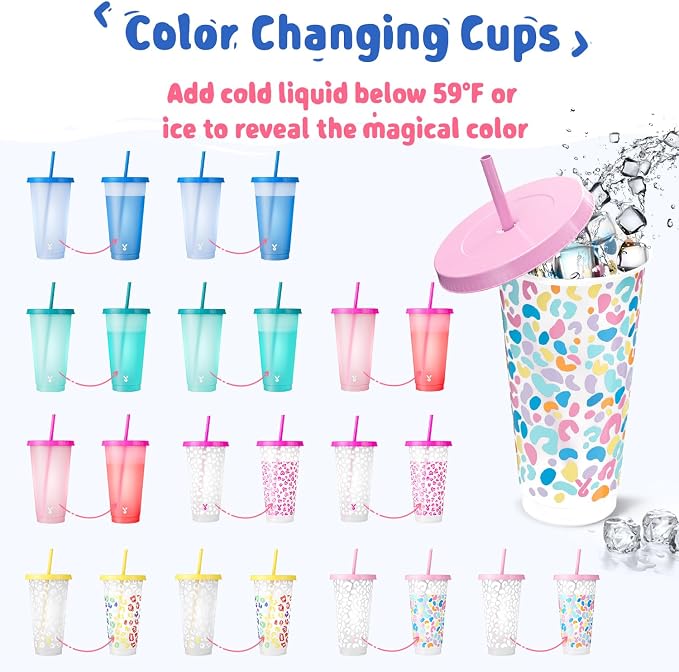 Meoky Plastic Cups with Lids and Straws - Image 2