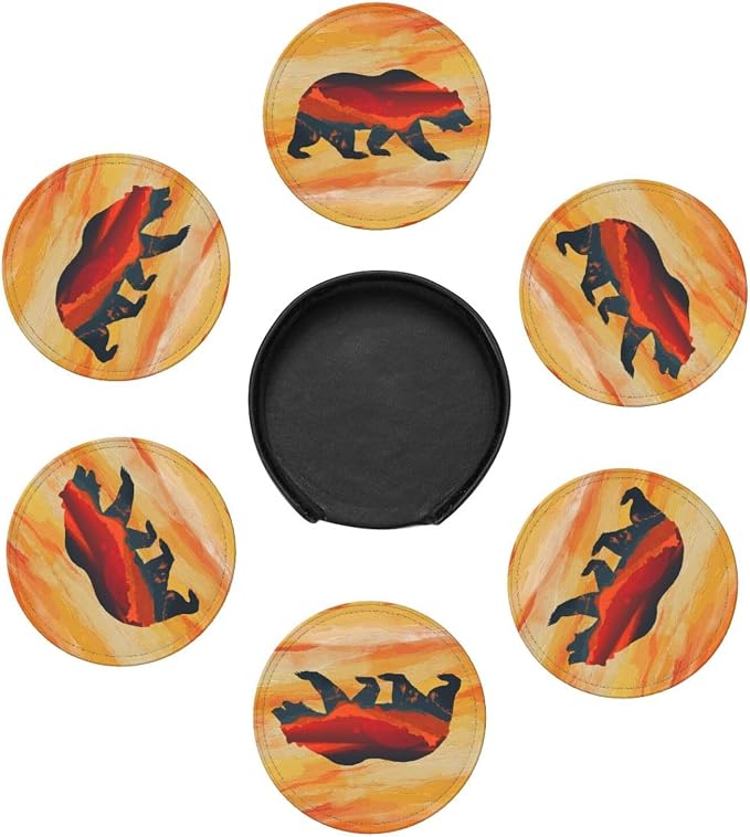 Bear Mountain Coasters Set 6 | for Drinks Coffee Table Gifts Home Decor 3.9 - Image 7