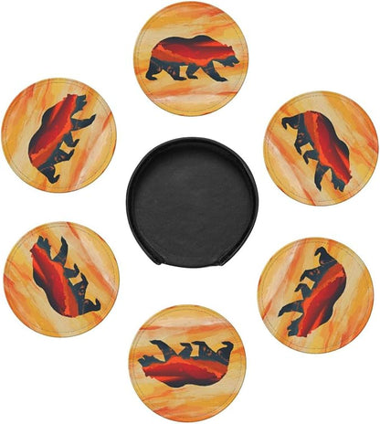 Bear Mountain Coasters Set 6 | for Drinks Coffee Table Gifts Home Decor 3.9 - Image 7