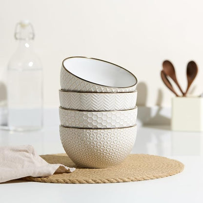 KooK Soup Bowls, Ceramic Bowl, for Soup, Cereal and Poke, Microwave & - Image 3