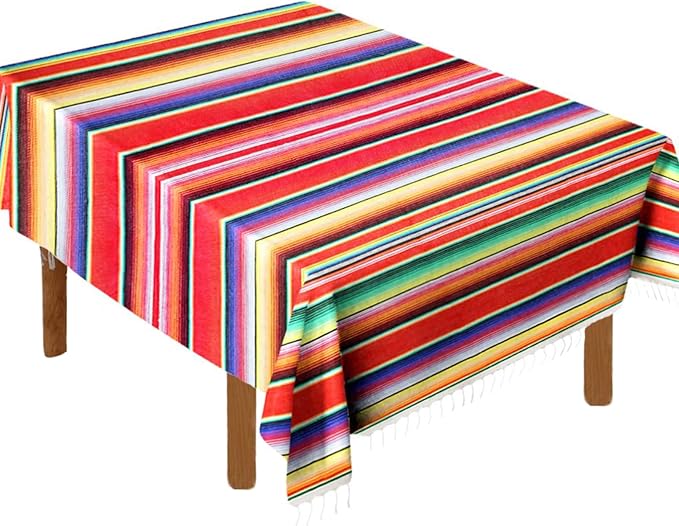 Fowecelt Mexican Serape Blanket Tablecloth 59 x 84 Inch by Fowecelt
