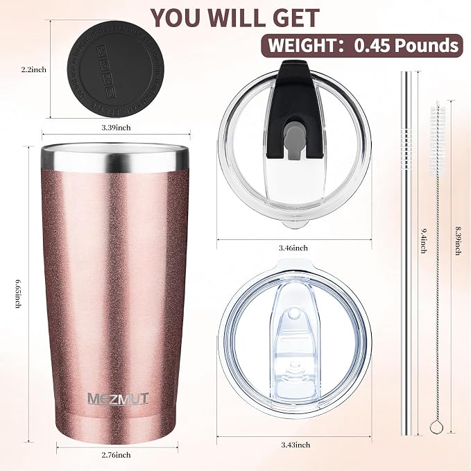 MEZMUT 20oz Insulated Tumbler Travel Coffee Mug - Image 3