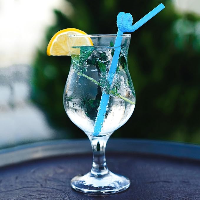 Hurricane Glasses Set of 6-13 Oz Milkshake Tall Cocktail Glasses - Image 3