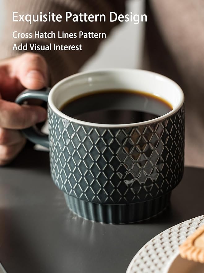 Gomakren Coffee Mugs Set of 4, 13oz Stackable Coffee Cup - Image 5