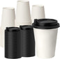 RACETOP Coffee Cups with Lids 12 oz, 100 Pack Disposable To Go Cups | Thickened by RACETOP