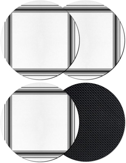 Black Gray Grid Coasters Set of 4, Absorbent Coasters by Unknown