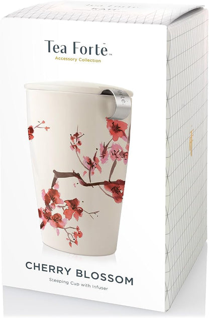 Tea Forte Double-Walled Ceramic Kati Cup, Removable Stainless Steel Infuser - Image 2