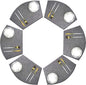 Wedge Placemats for Round Dining Table Woven Vinyl Easy Wipe Plastic Non Slip Table Mats Set of 6（Grey）