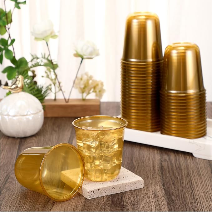 Ziliny 50pcs Disposable Stemless Glasses 12oz Crystal Plastic Wine Glasses - Image 4