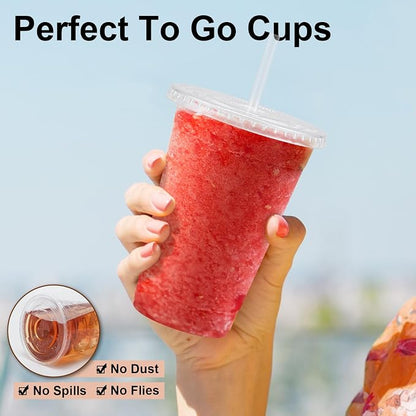 Lamosi 100 Pack 16 oz Plastic Coffee Cups - Image 4