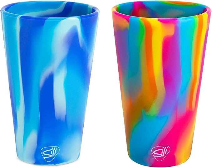Silipint 16oz Silicone Pint Glass – Pack of 2 Unbreakable BPA-Free Reusable by Silipint