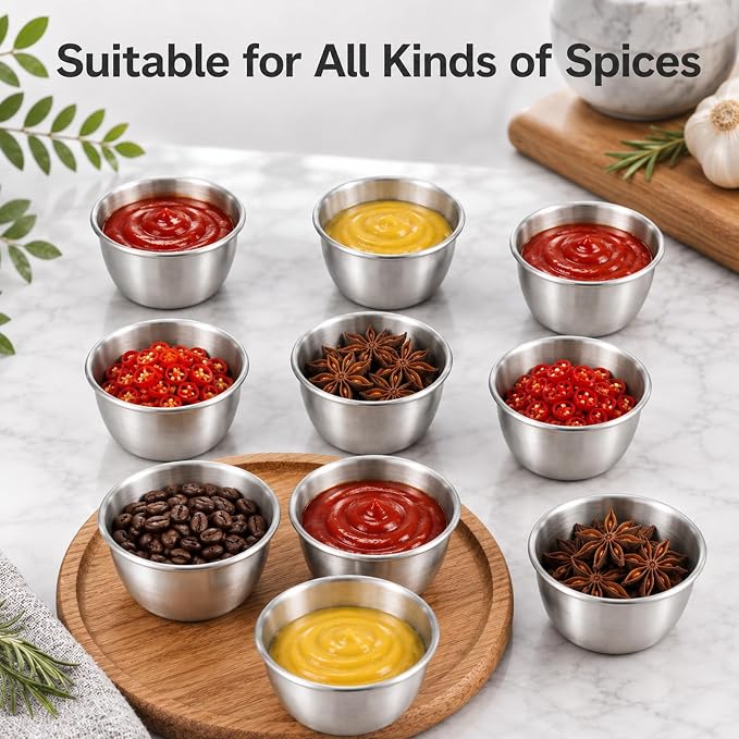 32Pcs 2.5oz Metal Ramekins Sauce Cups Stainless Steel Dipping Cups | Bulk Small - Image 5