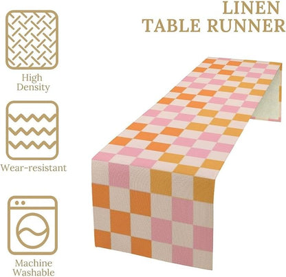 Retro 70s Floral Table Runner Spring Groovy Flower Dinner Runner - Image 4