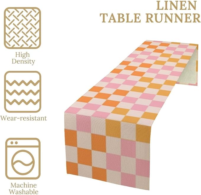 Retro 70s Floral Table Runner Spring Groovy Flower Dinner Runner - Image 4