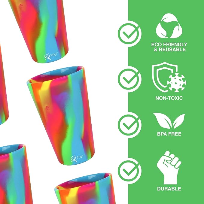 Silipint 16oz Silicone Pint Glass – Pack of 2 Unbreakable BPA-Free Reusable - Image 4