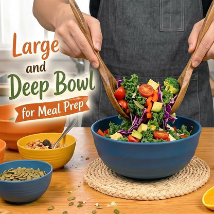 Wheat Straw Bowls 60oz, Unbreakable Ramen Bowl Set of 8, Large Plastic Bowls - Image 5