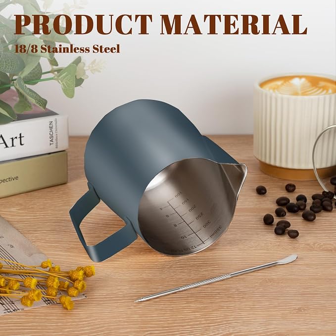 Amrules Milk Frothing Pitcher, 12 oz Milk Frother Cup - Image 5
