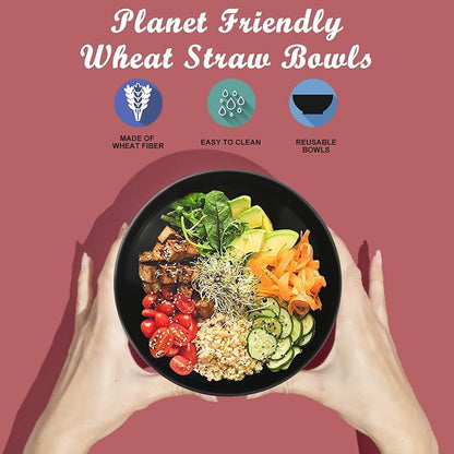 Wheat Straw Bowl Sets, Microwave and Dishwasher Safe Bowls, Alternative Plasic - Image 5