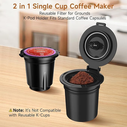 Small Single Serve Coffee Maker, One Cup Coffee Machine - Image 2